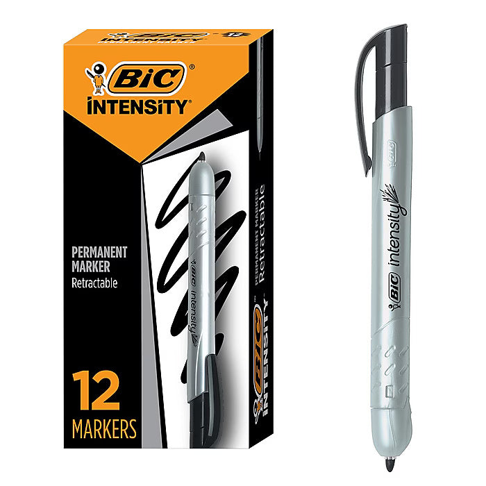 Permanent Markers (Retractable) - 12 pk.