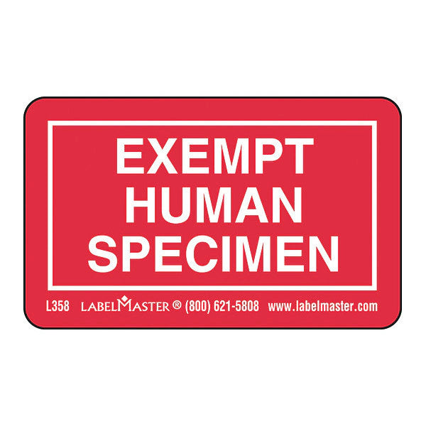 Exempt Human Specimen Stickers - 1000 ct.